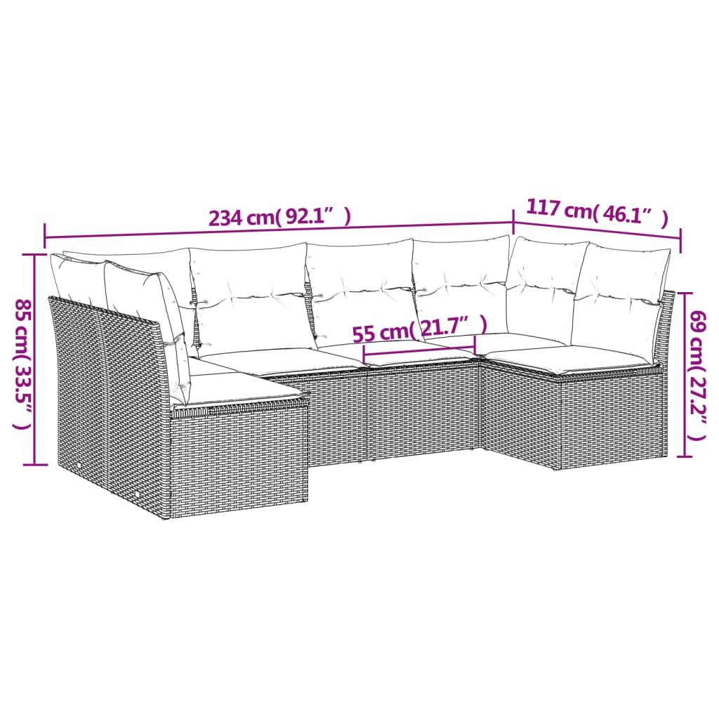 VidaXL Ensemble de canapés de jardin rotin synthétique  