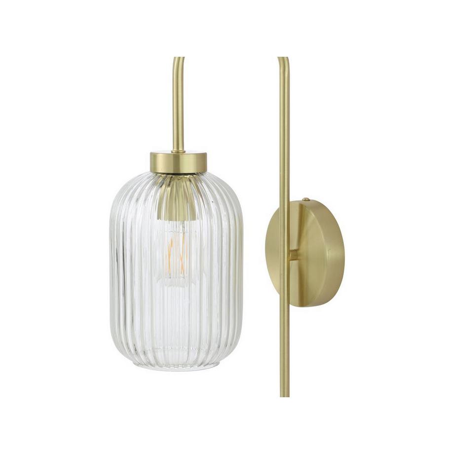 Vente-unique Vintage-Wandleuchte - Metall & Glas- 25 x 14 x 41 cm - Goldfarben - LOUXOR  