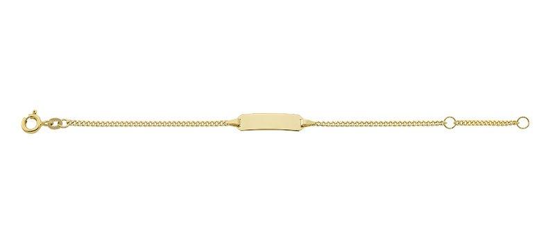 MUAU Schmuck  ID-Bracelet Panzer Gelbgold 585, 1.7mm, 14cm 