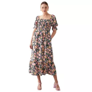 Midikleid Gesmockt