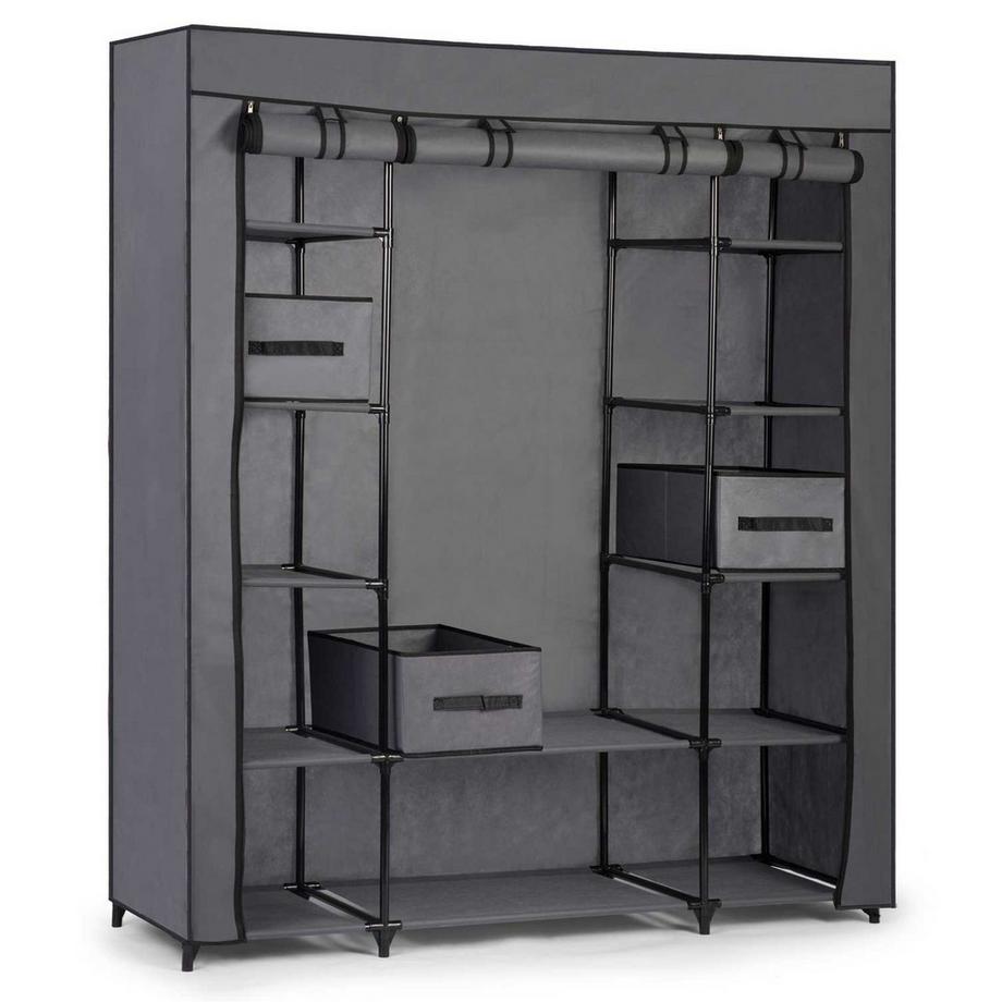 B2X Grande armoire textile avec tiroirs Massido - gris graphite  