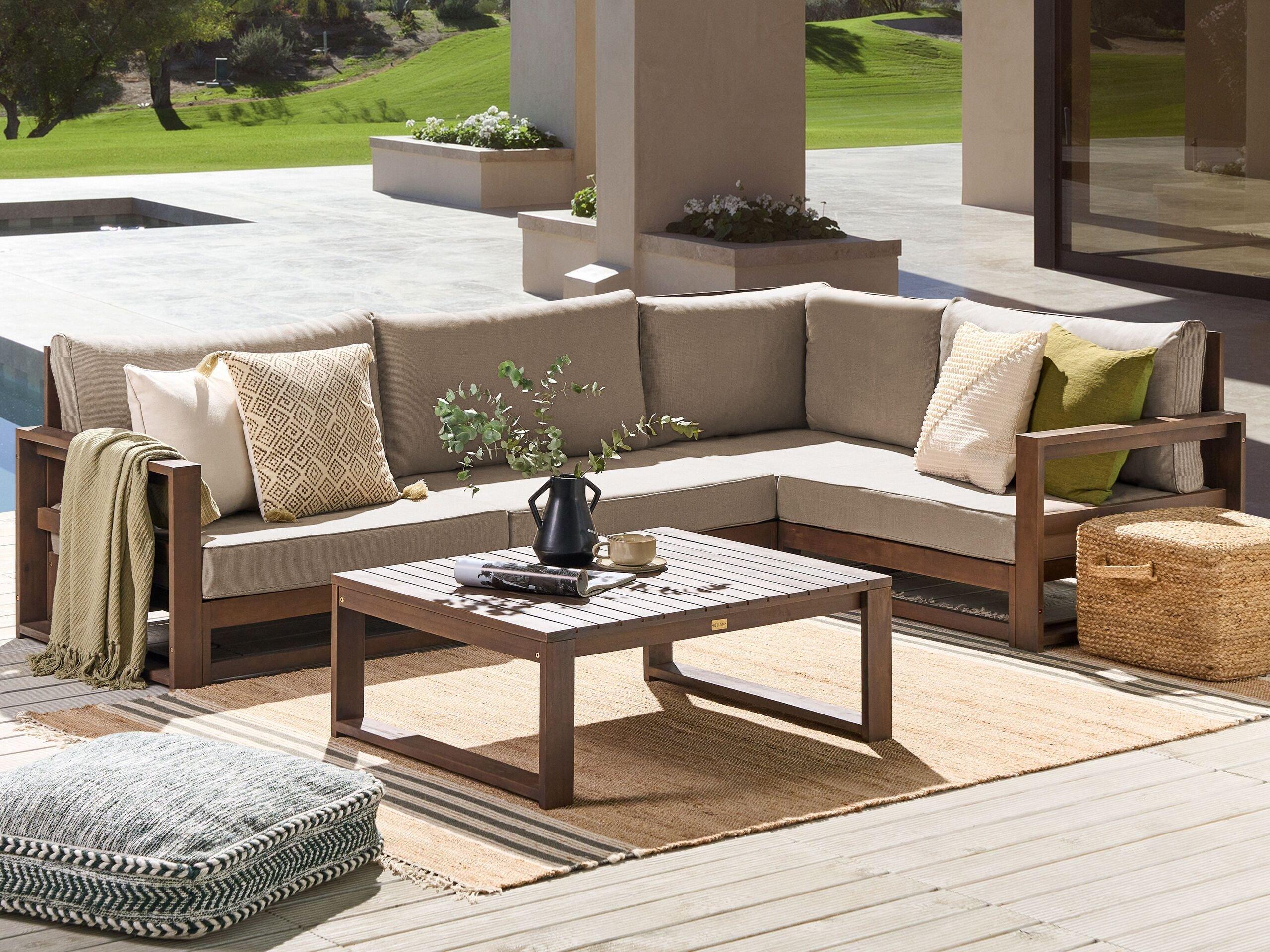 Beliani Set lounge pour jardin en Bois d'acacia certifié FSC® Scandinave TIMOR  