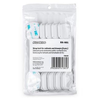 B2X  Serrure de sécurité pour portes d'armoires Ricokids 798100, paquet de 6, blanc 