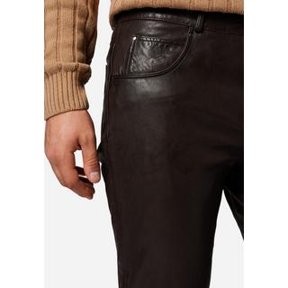 RICANO  Pantalon en cuir pour homme, Trant Pant, jeans en cuir à cinq poches en cuir d'agneau lavé. 