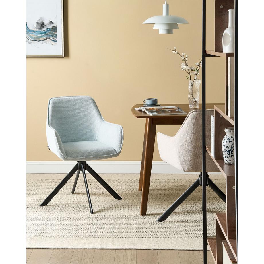 Beliani Sedia da pranzo en Lino sintetico Scandinavo MORNAS  