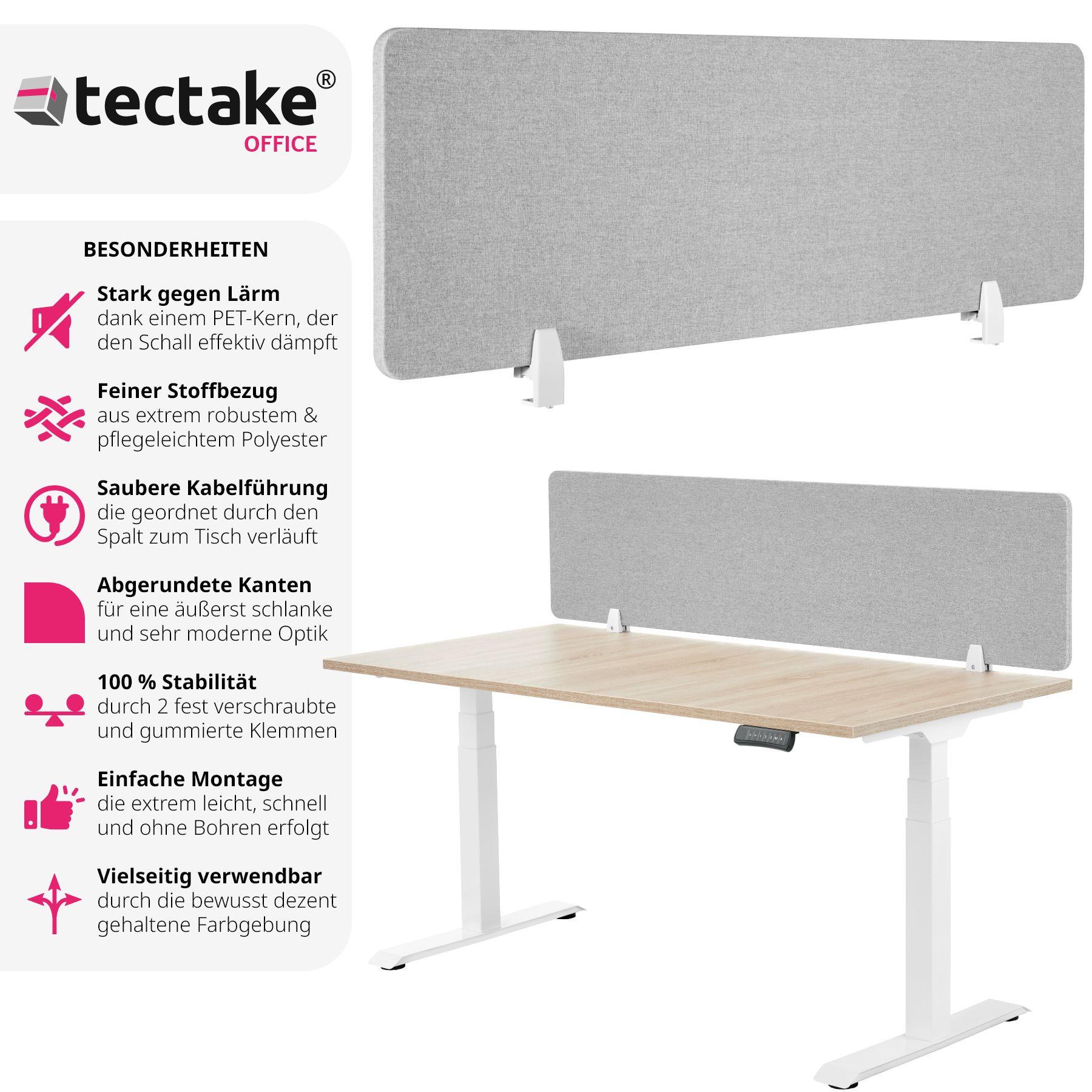 Tectake  Cloison de bureau Noisy avec coins arrondis 