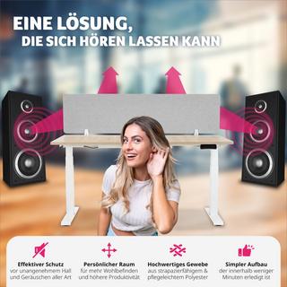 Tectake  Schreibtisch Trennwand Noisy mit abgerundeten Ecken 