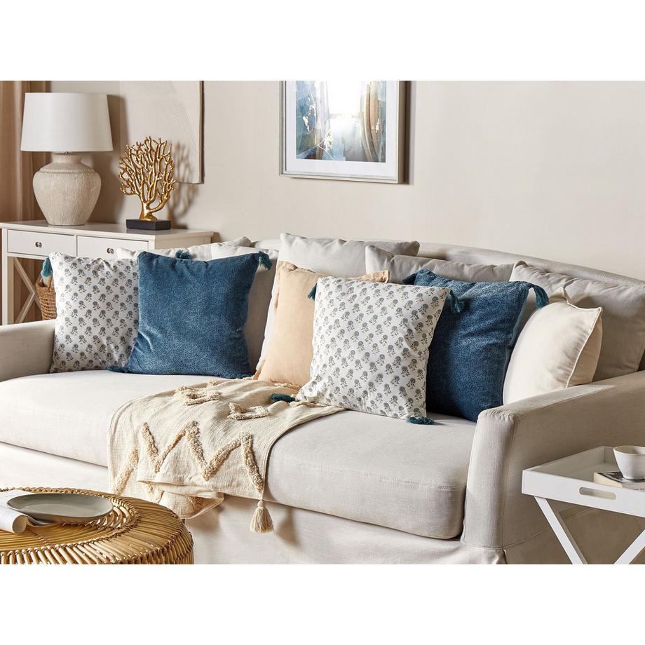 Beliani Dekokissen 2er Set aus Baumwolle Klassisch CORNUS  