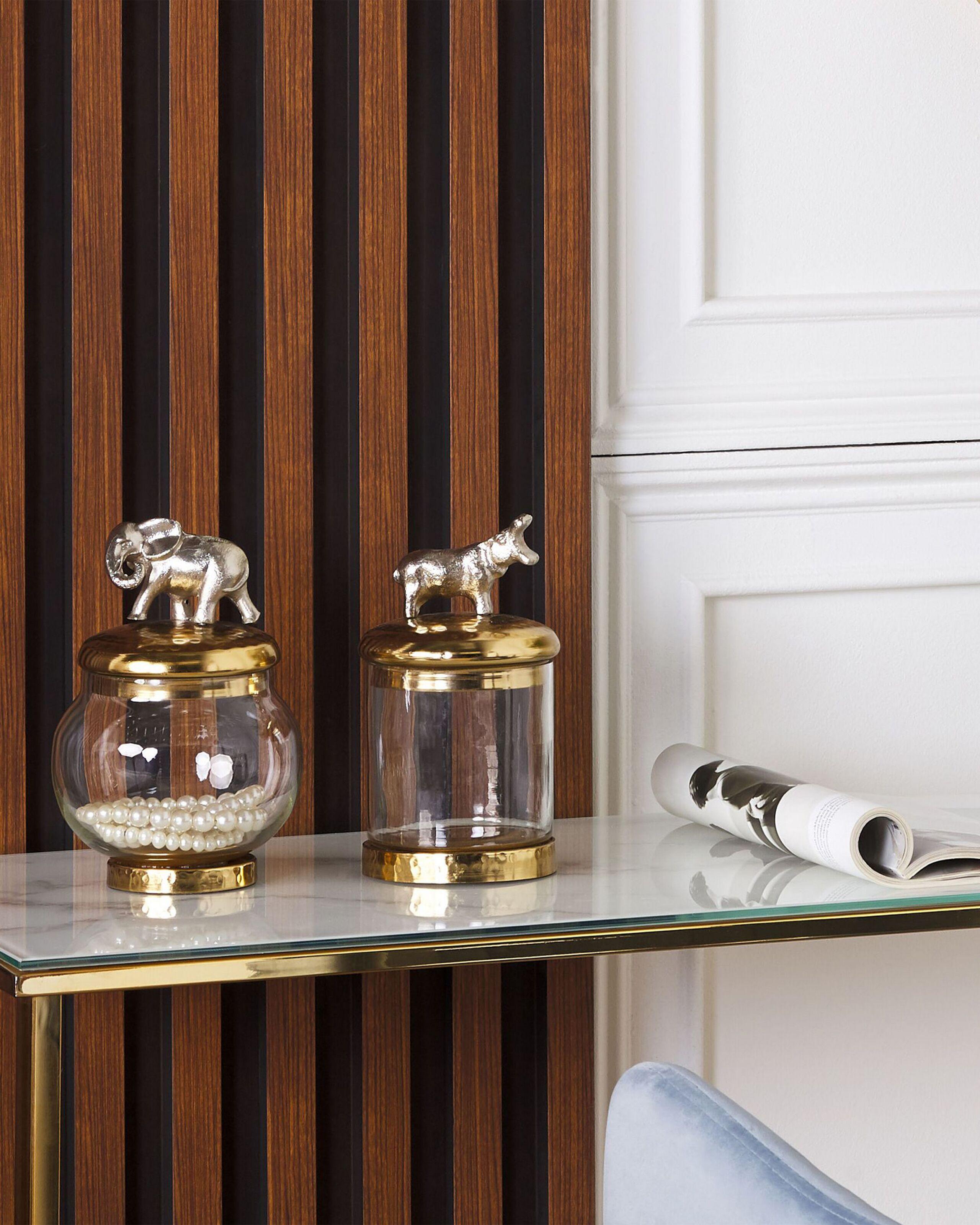 Beliani Lot de 2 boîtes de rangement en Aluminium Glamour LAKI  