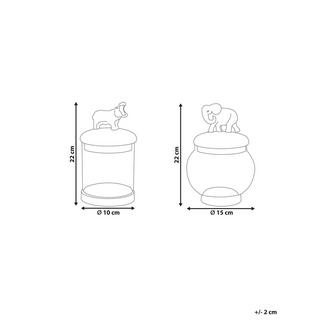 Beliani Lot de 2 boîtes de rangement en Aluminium Glamour LAKI  