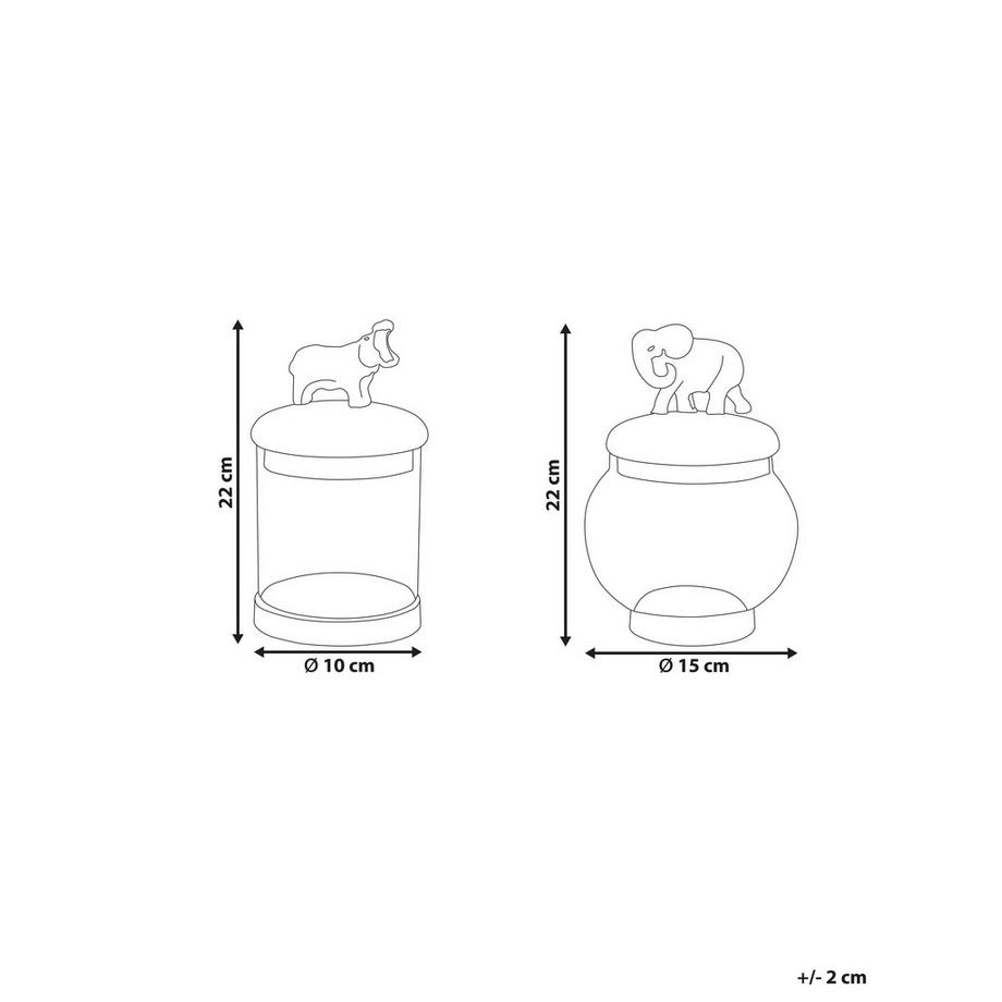 Beliani Set di 2 portagioie en Alluminio Glamour LAKI  