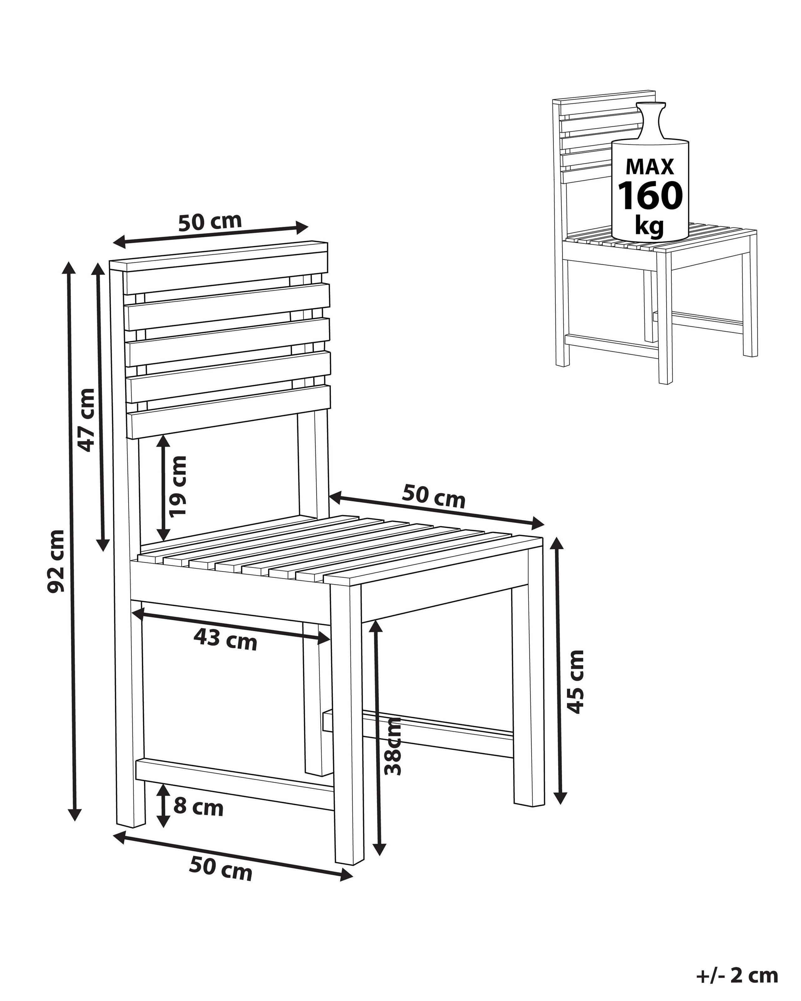 Beliani Modulo Poltrona en Legno d'acacia Scandinavo TREIA  