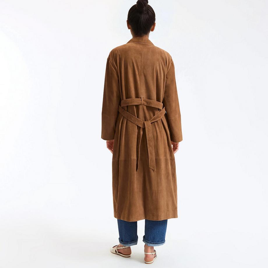 La Redoute Collections Langer Ziegenleder Trenchcoat  