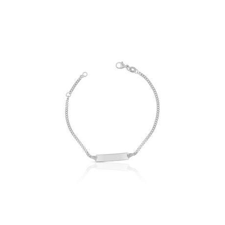 MUAU Schmuck  Bébé Bracelet Panzer Weissgold 750, 16cm Gravurplatte 2.1cm 