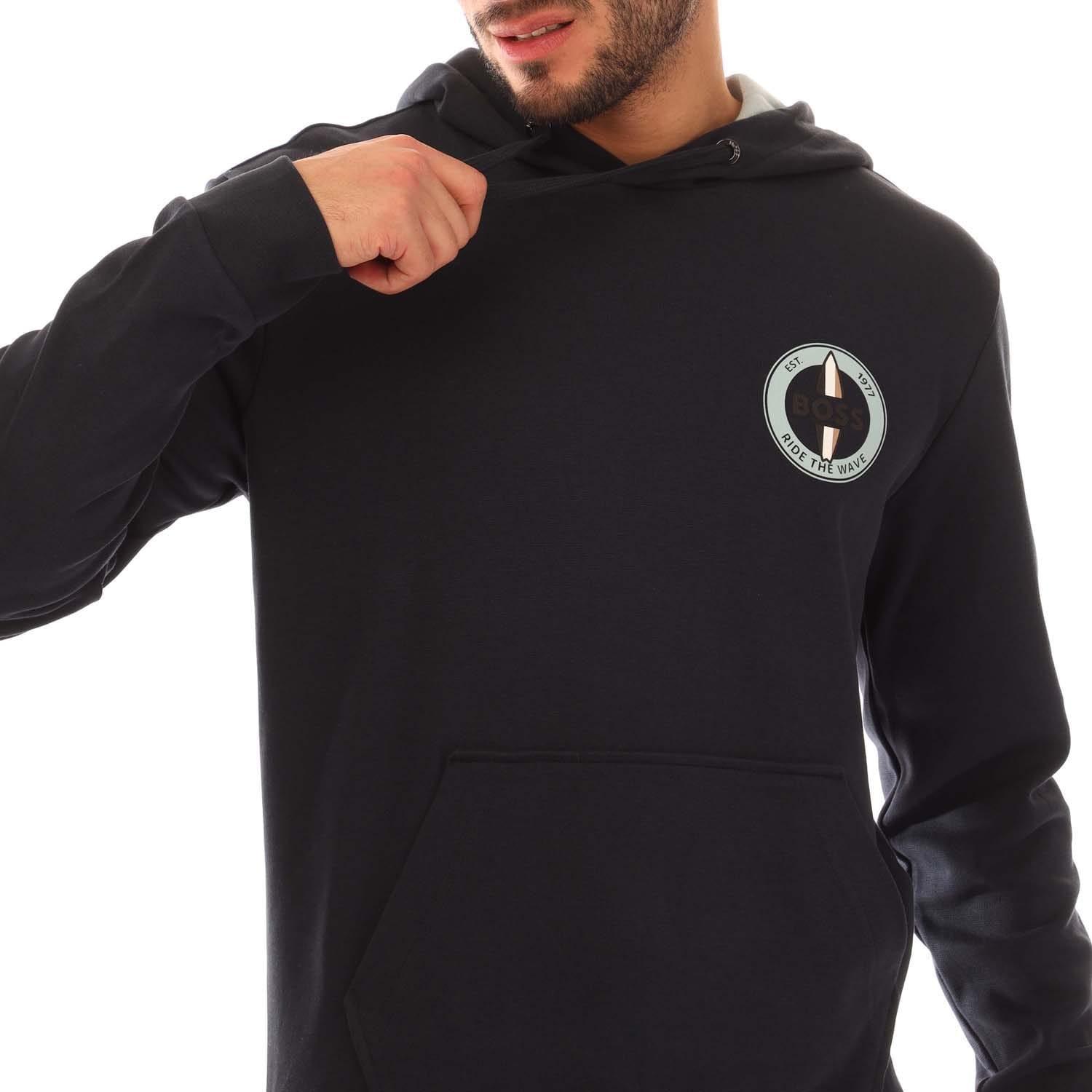 BOSS Kapuzenpullover mit Aufnäher  