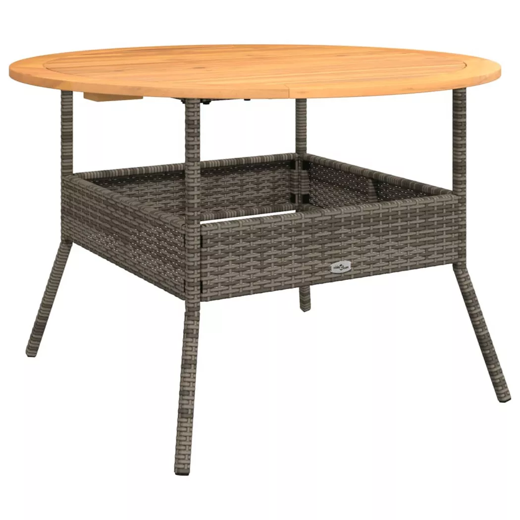 VidaXL - Table de jardin rotin synthétique, One Size, Gris