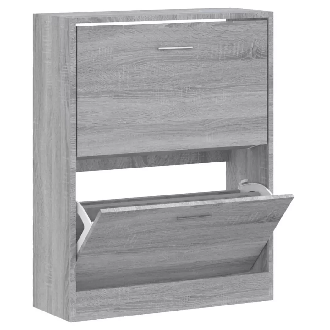 vidaXL Armoire à chaussures Sonoma gris 63x24x81 cm Bois d'ingénierie