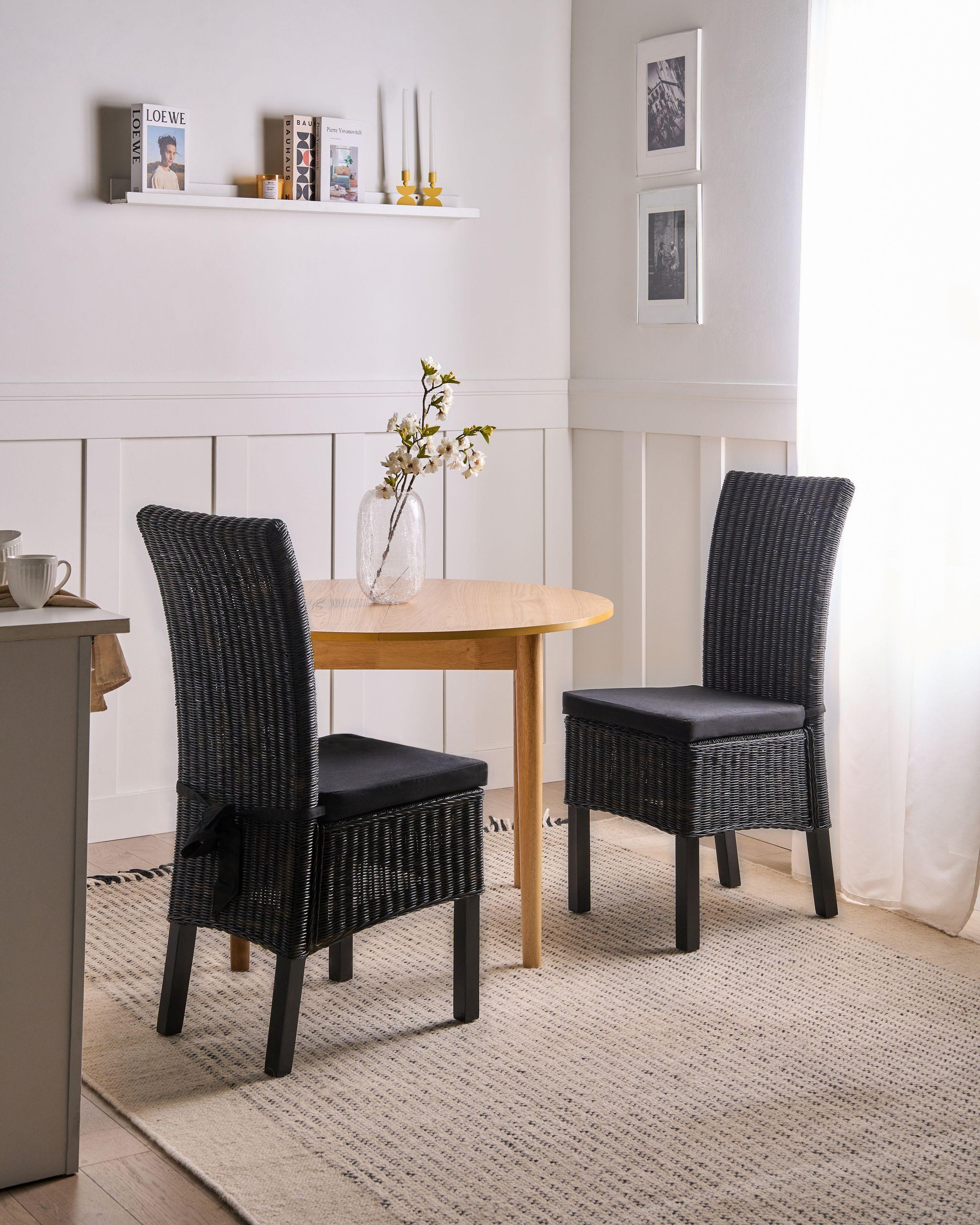 Beliani Set di 2 sedie da pranzo en Rattan Scandinavo ANDES  