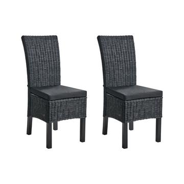 Lot de 2 chaises de salle à manger en Rotin Scandinave ANDES