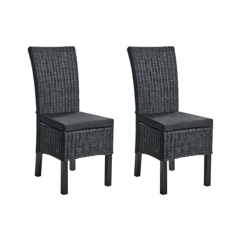 Lot de 2 chaises de salle à manger en Rotin Scandinave ANDES