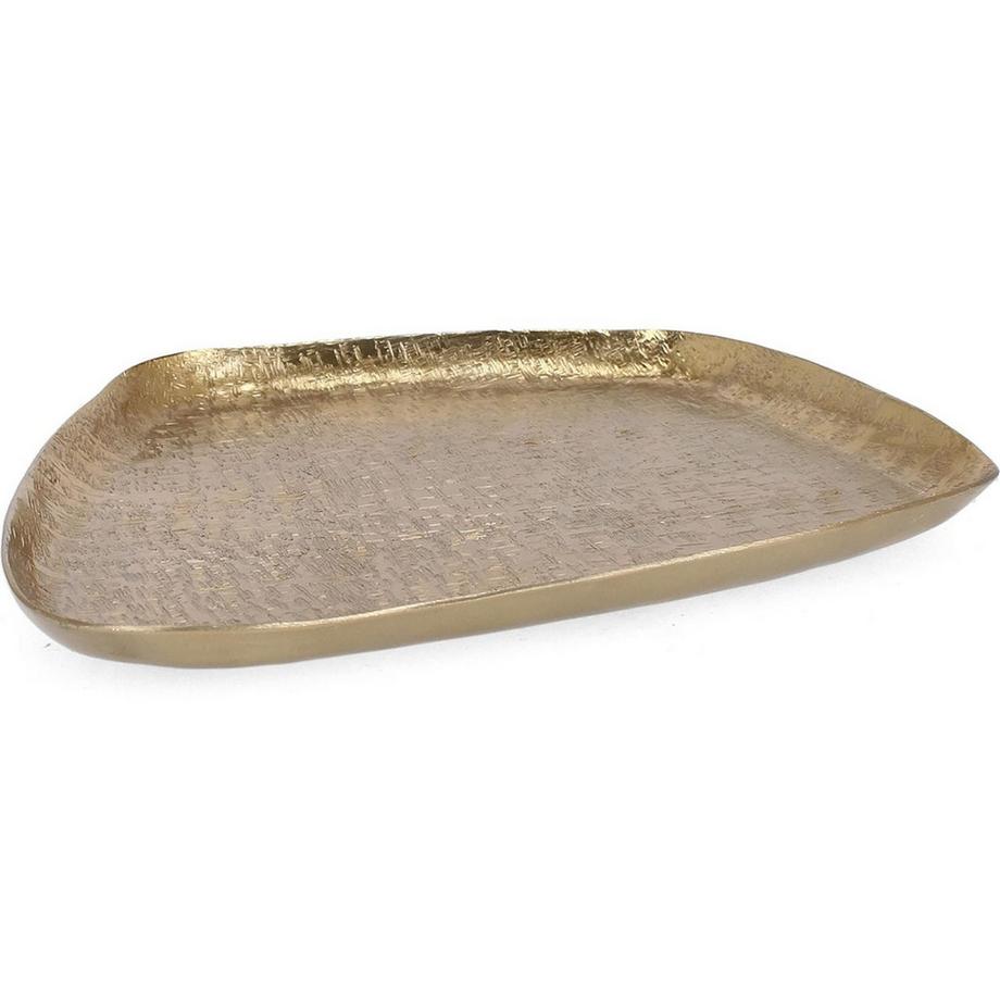 mutoni  Plateau décoratif Tour doré 30x28 