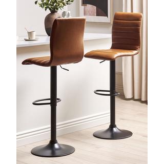 Beliani Lot de 2 tabourets de bar en Cuir PU Moderne LUCERNE  