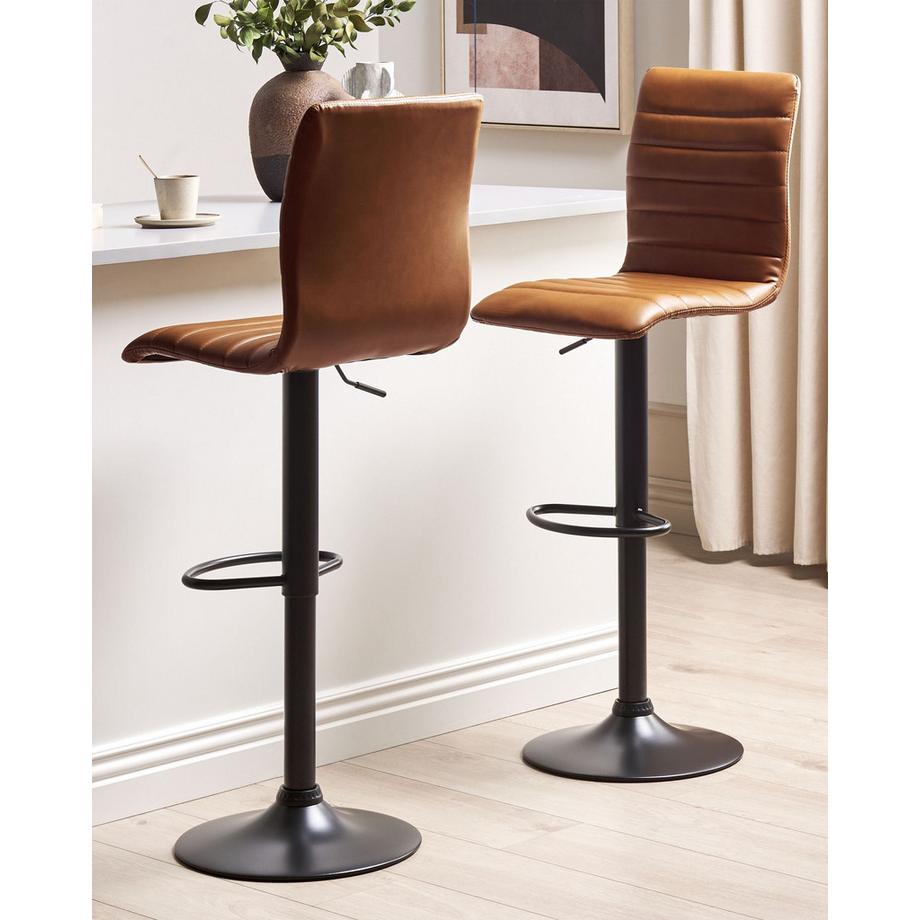 Beliani Lot de 2 chaises de bar en Cuir PU Moderne LUCERNE  