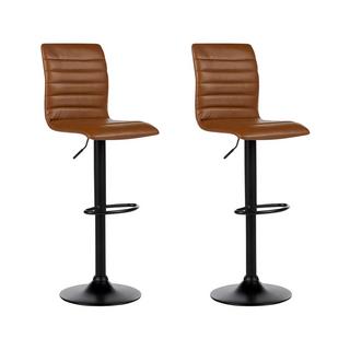 Beliani Lot de 2 tabourets de bar en Cuir PU Moderne LUCERNE  