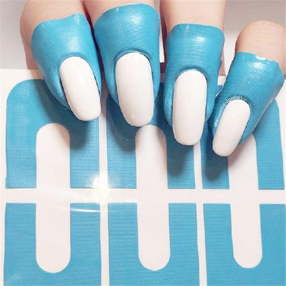 B2X  Ruban adhésif pour vernis à ongles, en forme de U - 10 pcs 