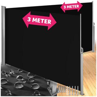 Tectake Doppia tenda laterale con cassonetto in alluminio estraibile con meccanismo di autoarrotolamento  