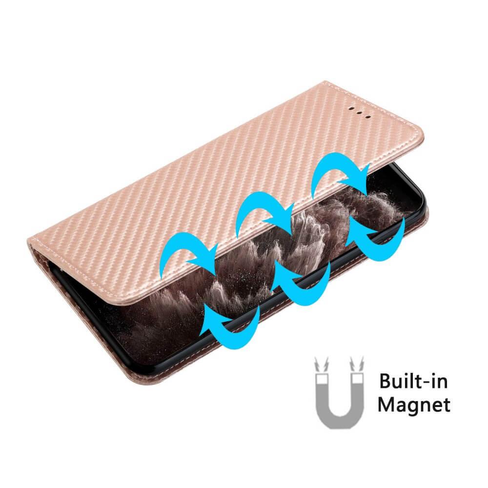 Cover-Discount  Xiaomi Poco X5 Pro - Carbon Look Flip Case Hülle 