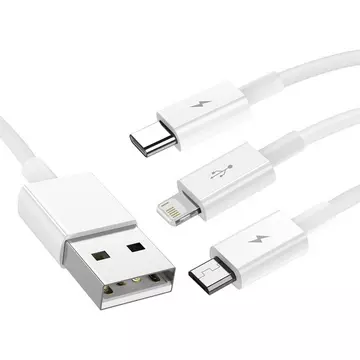 Superior cavo USB 1,5 m USB 2.0 USB A USB C/Micro USB A/Lightning Bianco