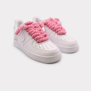 NIKE  Air Force 1 White - Rope Lace Pink 