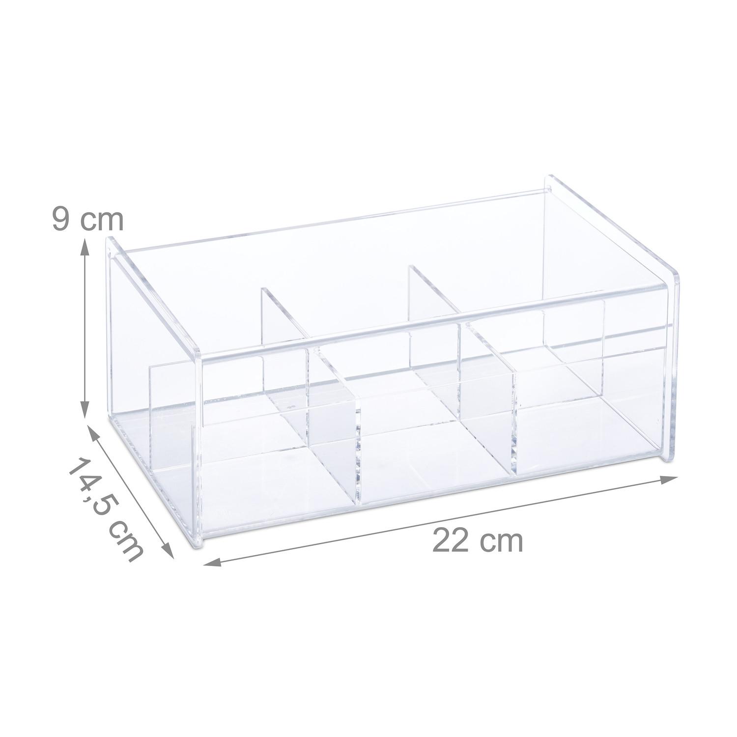 B2X Boîte à thé transparente à 6 compartiments  