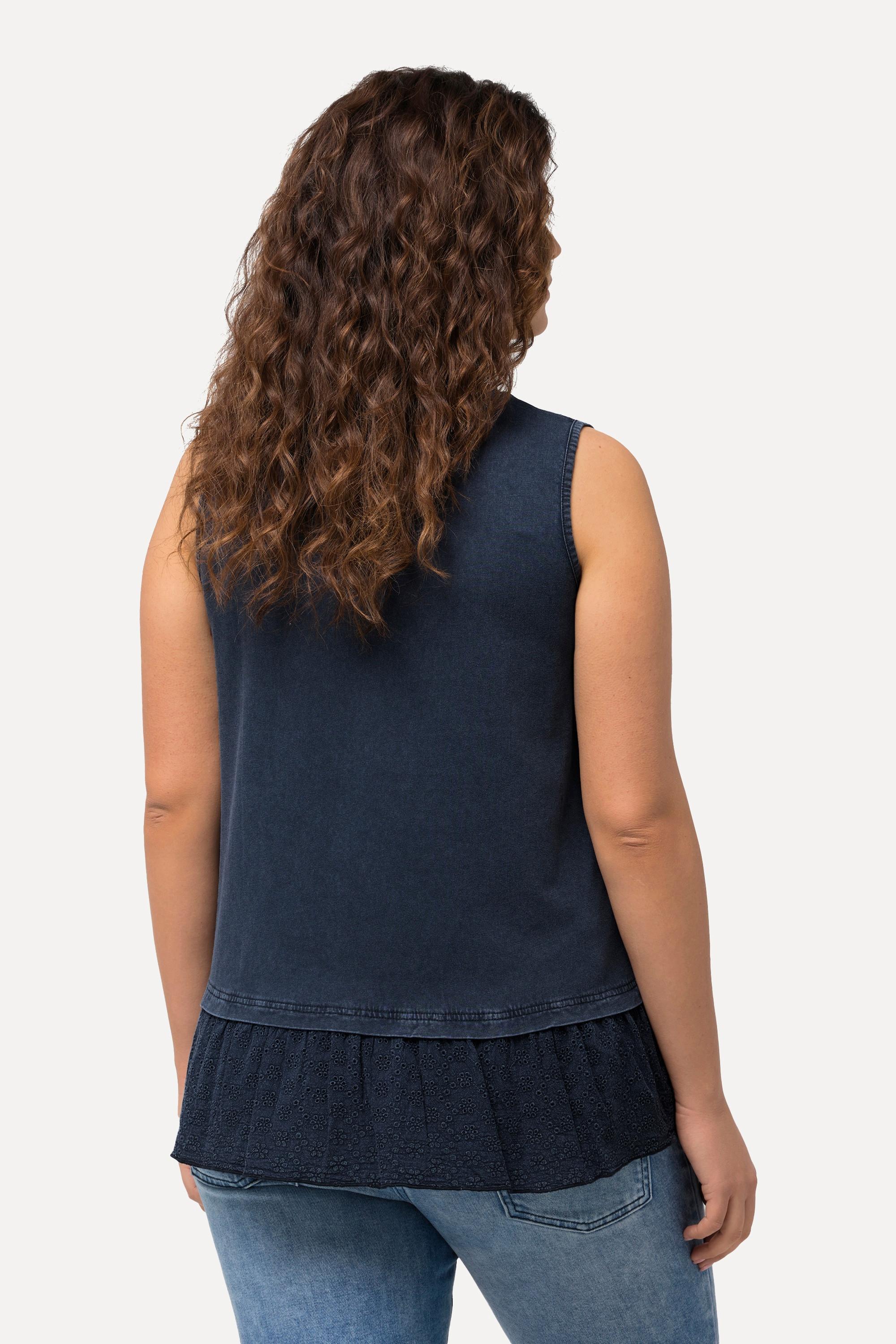 Ulla Popken Débardeur à frise brodée Col V  