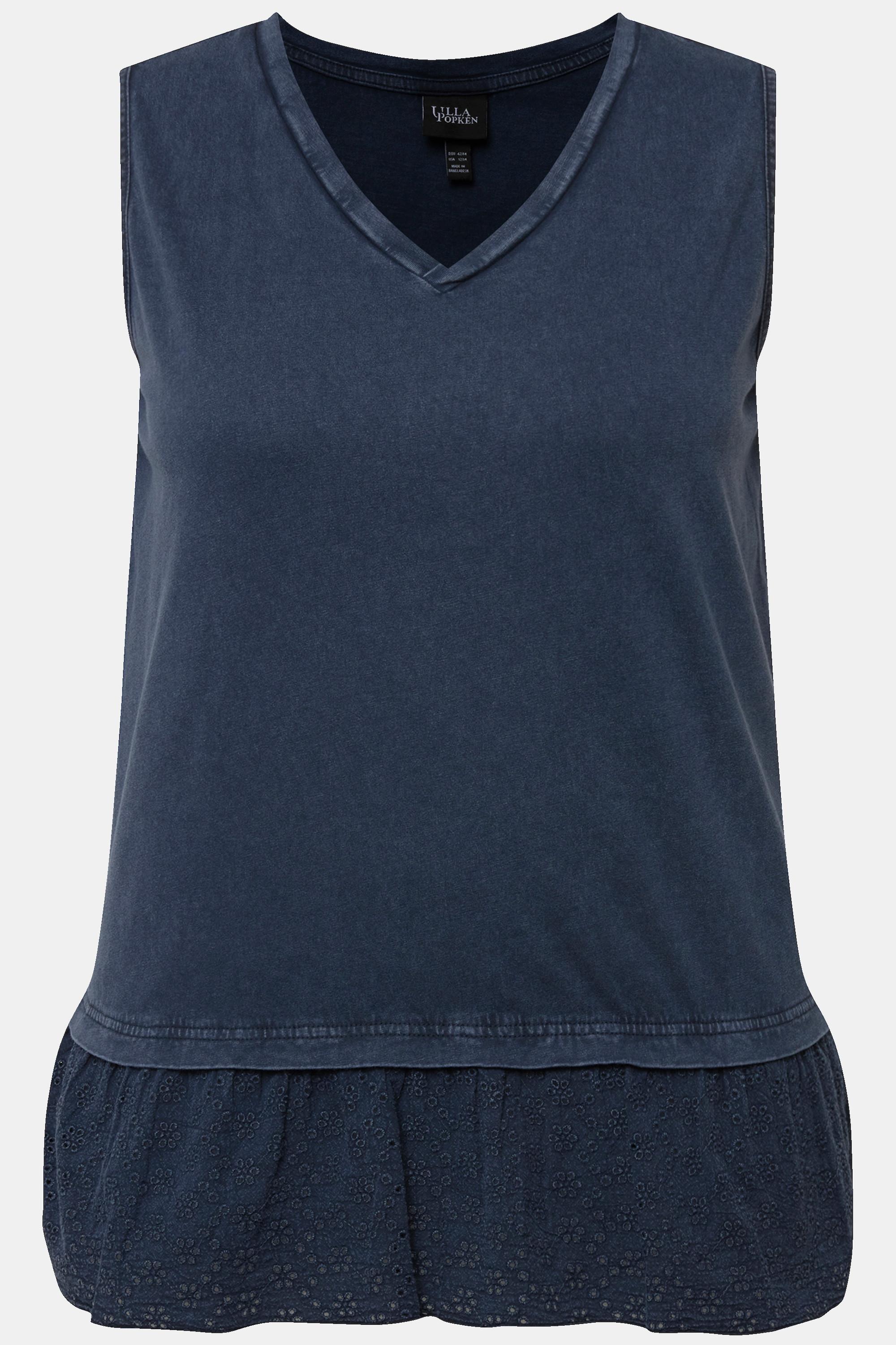 Ulla Popken Débardeur à frise brodée Col V  