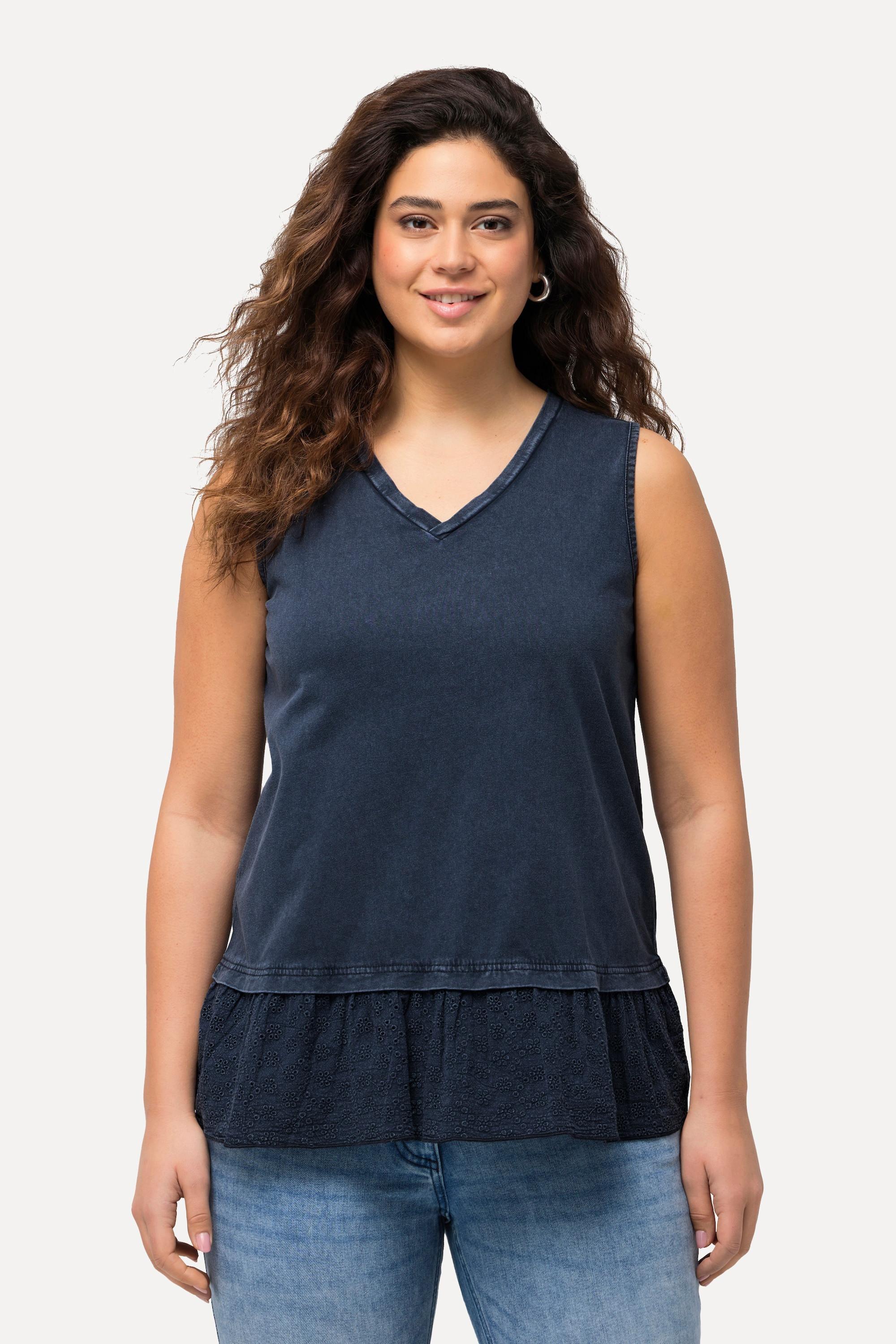 Ulla Popken Débardeur à frise brodée Col V  