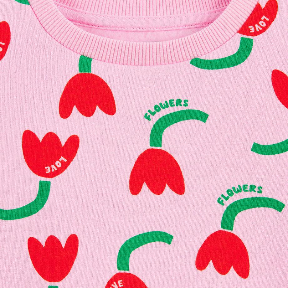 La Redoute Collections  Sweat col rond imprimé fleurs en molleton 