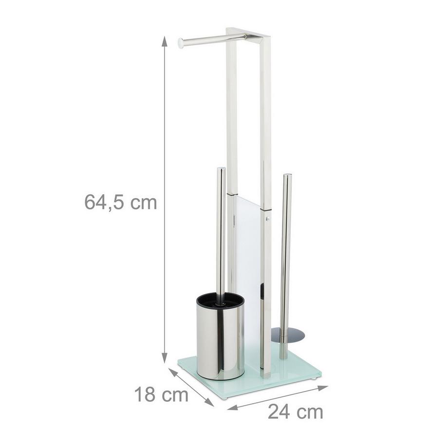 Northio Ensemble WC autoportant en acier et verre  