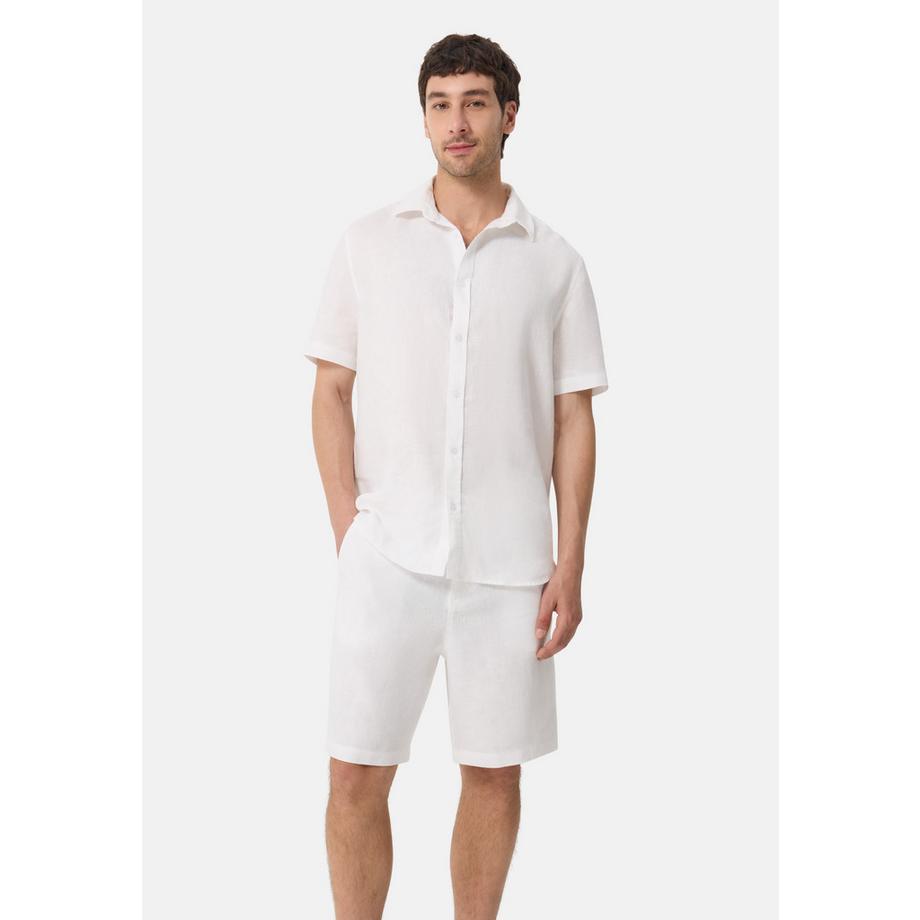 CASH-MERE.CH Chemise Lin Manches Courtes  