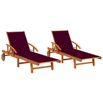 Chaise longue bois d'acacia