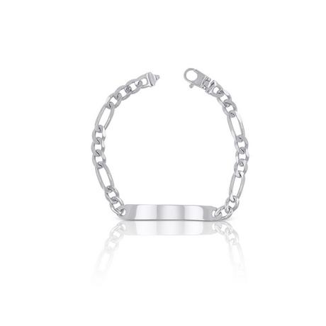 MUAU Schmuck  Plaketten-Armband Silber 925 Figaro, 6.3mm, 21cm 