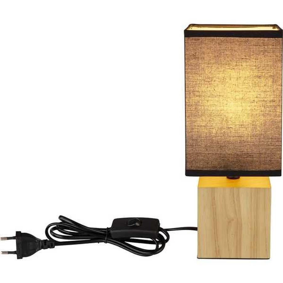 mutoni Tischleuchte Valentino Holz Textil naturfarben 1xE27  