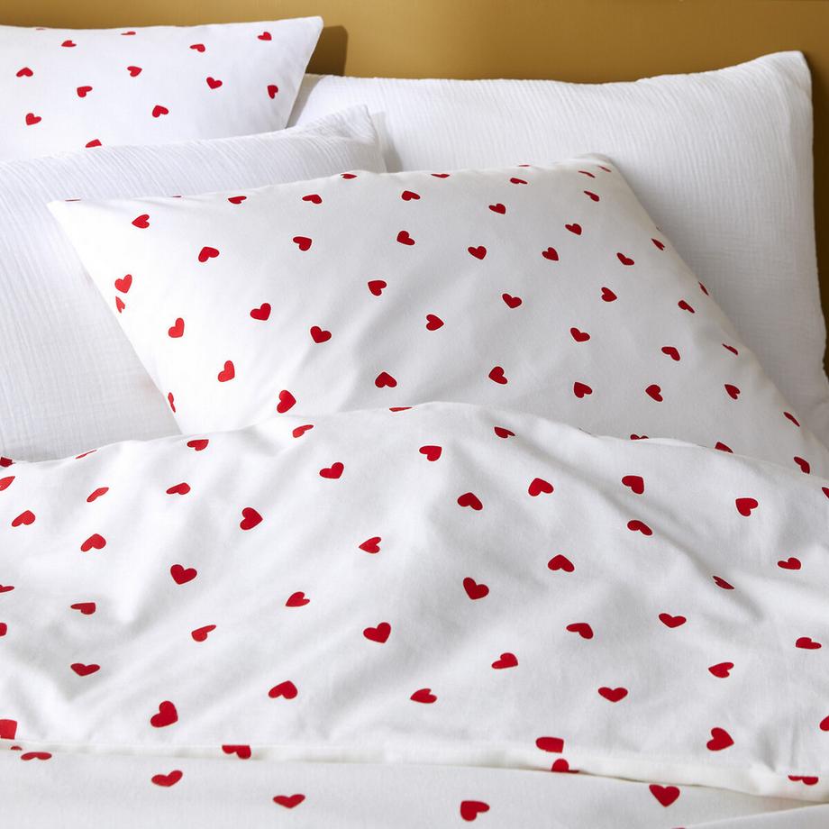 La Redoute Intérieurs Scacco Set Copripiumino con Cuori  