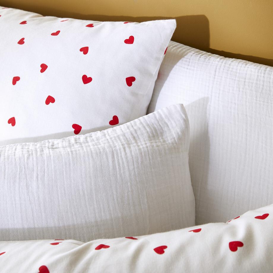 La Redoute Intérieurs Scacco Set Copripiumino con Cuori  