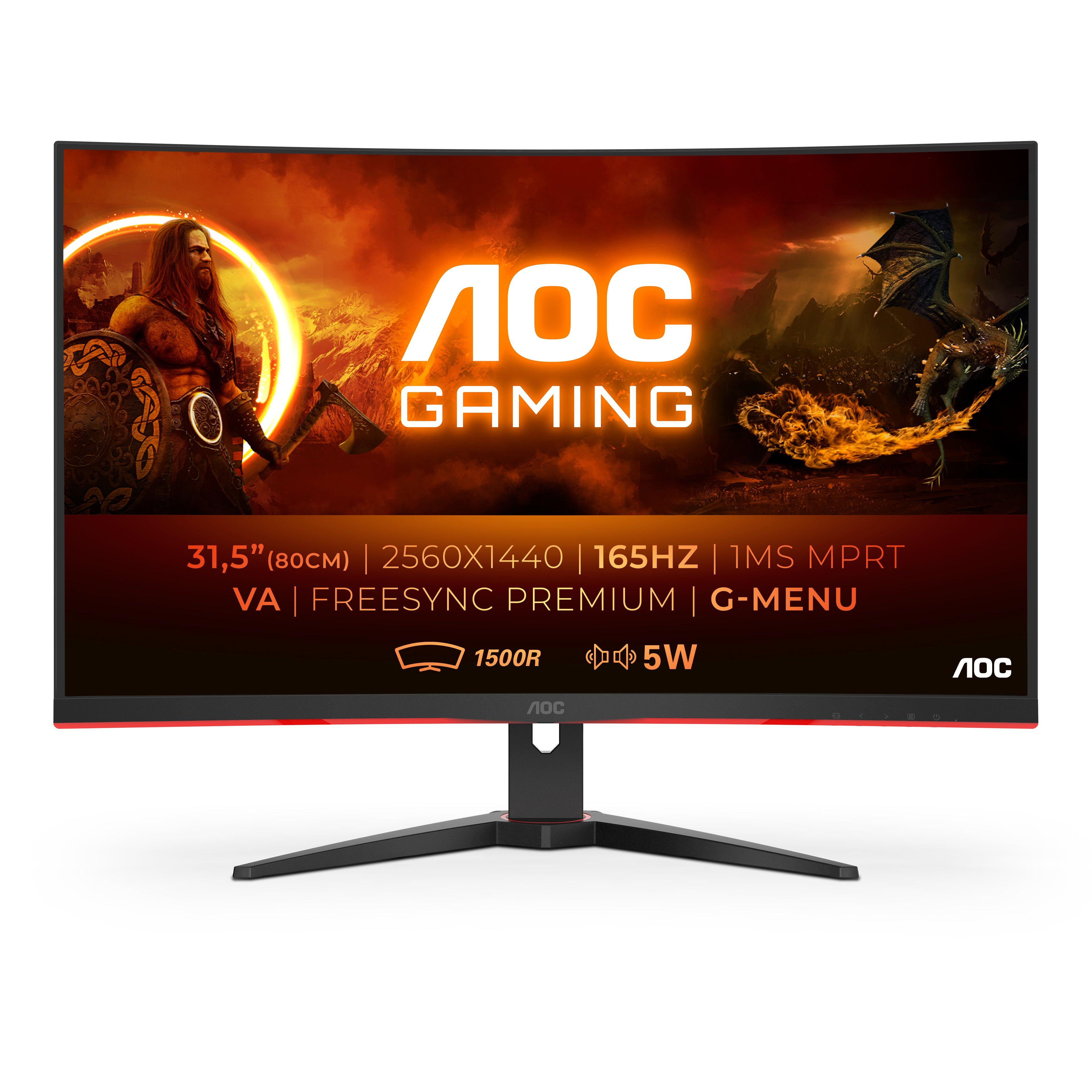 AOC  G2 CQ32G2SE/BK LED display 80 cm (31.5 Zoll) 2560 x 1440 Pixel 2K Ultra HD Schwarz, Rot 