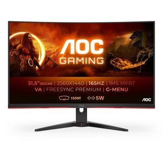 AOC  G2 CQ32G2SE/BK LED display 80 cm (31.5") 2560 x 1440 Pixel 2K Ultra HD Nero, Rosso 