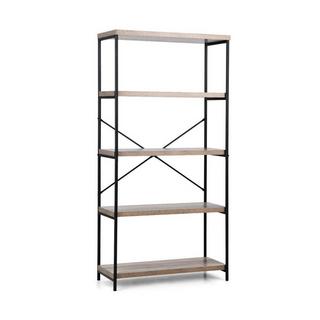 Northix Bücherregal mit 5 Ebenen & Metallrahmen & Industrie-Design Standregal Büroregal Grau  