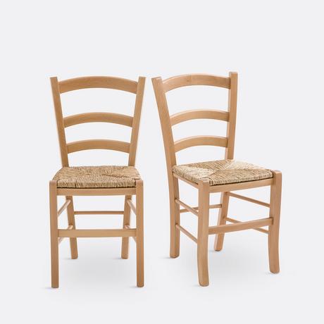 SO'HOME Lot de 2 chaises paysannes  