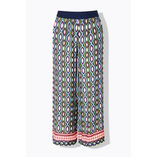 Ulla Popken Pantalon imprimé graphique jambe large taille élastique  